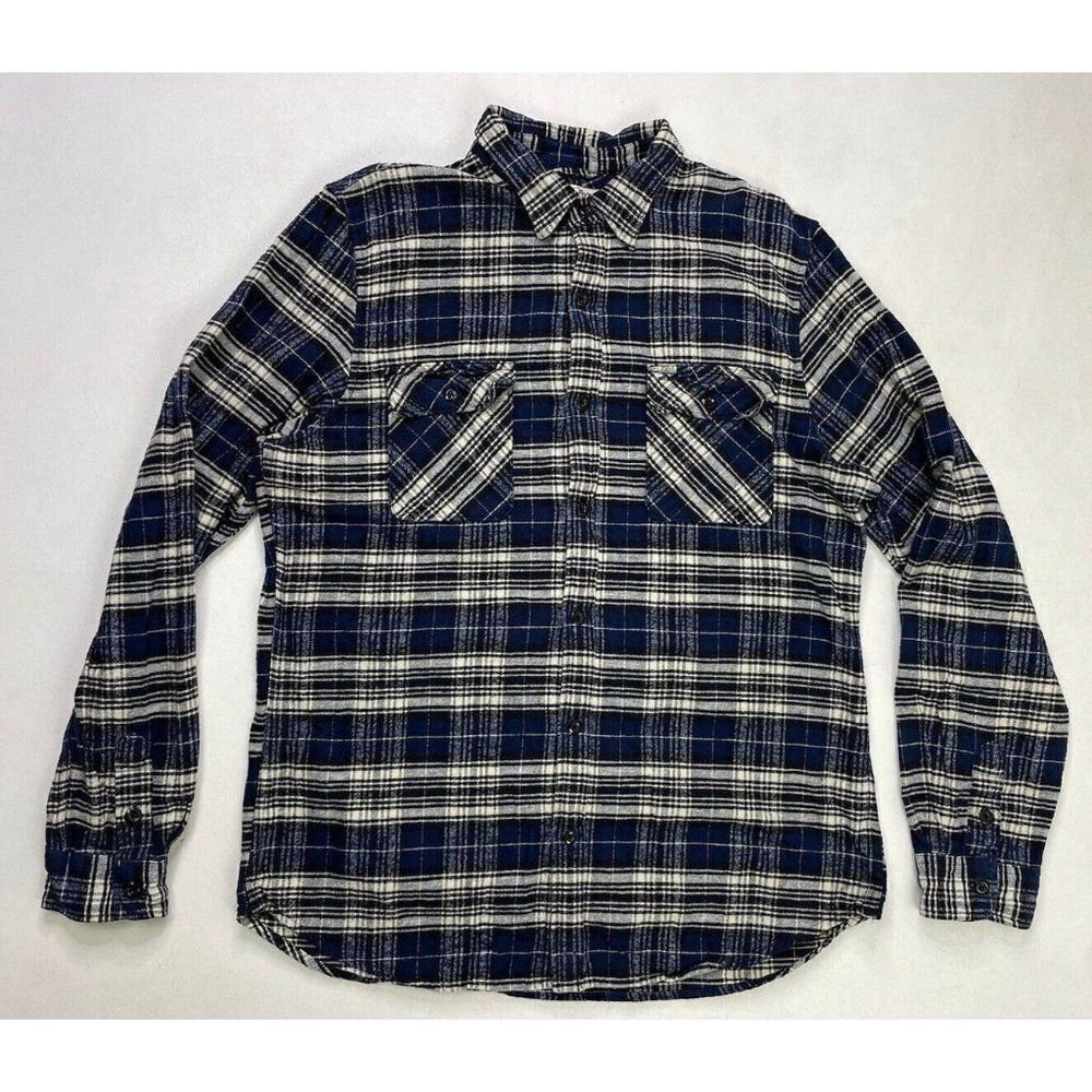 Denim & Supply Ralph Lauren Flannel Plaid Shirt Men XL Blue Long Sleeve